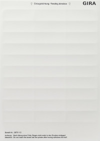 2875112 Gira Листы для надписей 23,7x66,3 мм