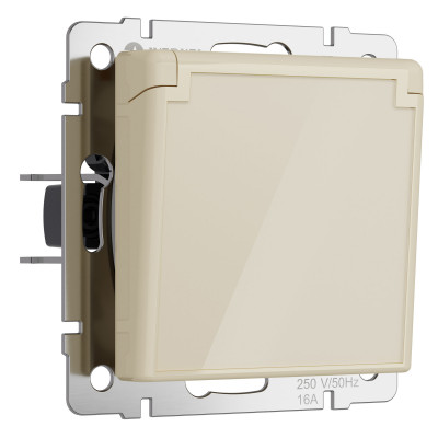 Werkel W1171243/ Розетка влагозащ. с зазем. с защит. крышкой и шторками (айвори акрил), a064062