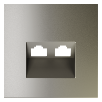 Накладка для розетки компьютерной двойной RJ45+RJ45 кат.6, S70 (шелк), VLS001404