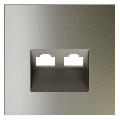 Накладка для розетки компьютерной двойной RJ45+RJ45 кат.6, S70 (шелк), VLS001404