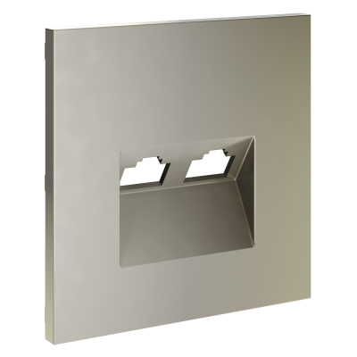 Накладка для розетки компьютерной двойной RJ45+RJ45 кат.6, S70 (шелк), VLS001404