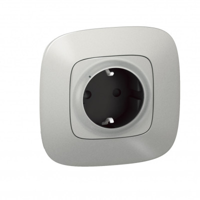 752794 - Valena Allure with NETATMO.Умная розетка 2К+З 16А 230В.Цвет Алюминий