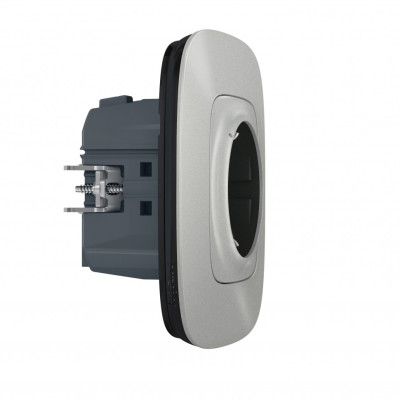 752794 - Valena Allure with NETATMO.Умная розетка 2К+З 16А 230В.Цвет Алюминий