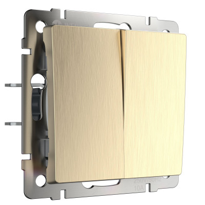 Werkel W1122010/ Выключатель двухклавишный проходной (шампань рифленый), a051420