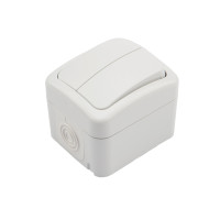 Выключатель двухклавишный Mini OG IP54 о/у, белый KRANZ, KR-78-0602