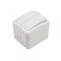 Выключатель двухклавишный Mini OG IP54 о/у, белый KRANZ, KR-78-0602 Выключатель двухклавишный Mini OG IP54 о/у, белый KRANZ, KR-78-0602