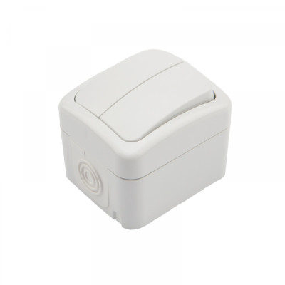 Выключатель двухклавишный Mini OG IP54 о/у, белый KRANZ, KR-78-0602