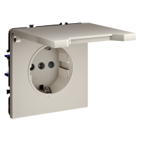 Розетка встраиваемая VOLTUM S70 с заземлением, защитными шторками и крышкой 16А, (кашемир), VLS040303