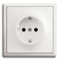 ABB Розетка 2к+з, цвет -  белый бархат,  серия Impus
