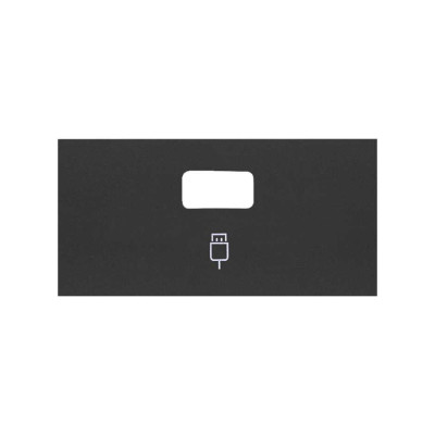 Simon 10001091-238 Накладка розетки USB цвета черный матовый S100