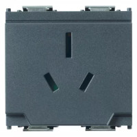 Vimar Розетка SICURY 2P+T 13A австралийский стандарт, серая, 16262