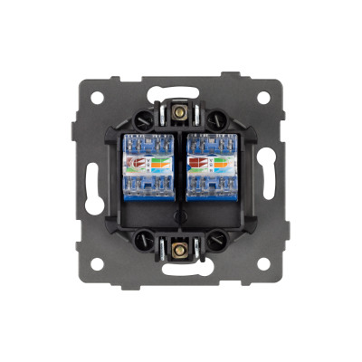 049851 - Механизм компьютерной розетки двойной SCT-MPC2-PL-GR-V (RJ-45, CAT6) (Arlight, -)