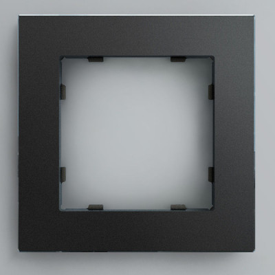 IRIDIUM Рамка на 1 пост, черный, Berlin 02, 02P105