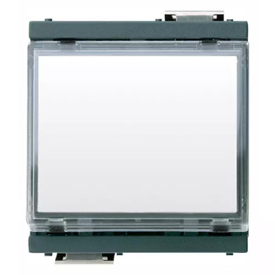 Vimar Кнопка 1P NO 10A с именной табличкой 12-24V на 2 модуля, серая, 17020