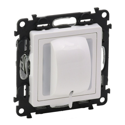 Legrand Valena LIFE.Выключатель кнопочный 6А 250В со шнуром, с лицевой панелью.Безвинтовые зажимы.Белый, 752124