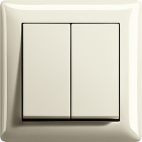 Gira Выключатель 2-клавишный, глянцевый бежевый, серия Standard Gira Выключатель 2-клавишный, глянцевый бежевый, серия Standard