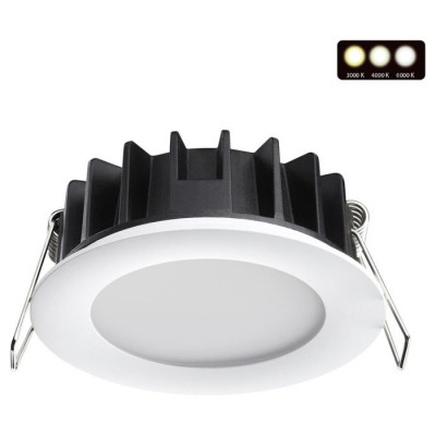 Novotech 358949 SPOT NT22 230 белый Встраиваемый светодиодный светильник с переключателем цветовой температуры IP20 LED 3000К\4000К\6000К 10W 220V LANTE
