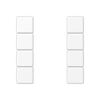 Набор накладок 4 группы для модулей F50; термопласт; белый матовый, A504TSAWWM