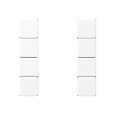 Набор накладок 4 группы для модулей F50; термопласт; белый матовый, A504TSAWWM