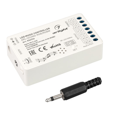 Аудиоконтроллер ARL-SOUND-RGB/RGBW (12-24V, 4x4A, RF ПДУ 24кн) (Arlight, IP20 Пластик, 3 года), 034726