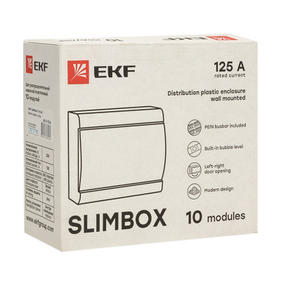 Щит распределительный ЩРН-П-10 "SlimBox" белая дверца IP41 EKF , sb-n-10w