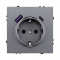 Розетка штепсельная SCHUKO 16A/250 В с USB A+C 20W, серый Kollinger Eclipse EC-016GY