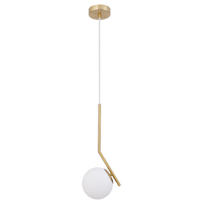 Arte Lamp Bolla-unica, Подвес, цвет арматуры - АНТИЧНАЯ БРОНЗА, цвет плафона/декора - БЕЛЫЙ, 1х40W E14, A1924SP-1AB