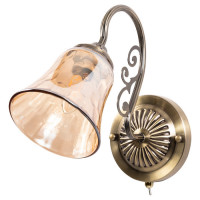 Arte Lamp NICOLE, Бра, цвет арматуры - Античная бронза, цвет плафона/декора - Коньячный, 1х60W E27, A2702AP-1AB Arte Lamp NICOLE, Бра, цвет арматуры - Античная бронза, цвет плафона/декора - Коньячный, 1х60W E27, A2702AP-1AB