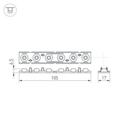 Экран линзованный SL-LINE-W20-30deg-540 (Arlight, Пластик), 041791