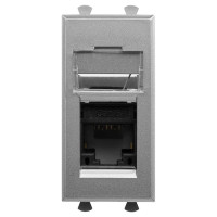 4404371 - ДКС Компьютерная розетка RJ-45 модульная, кат.6А, "Avanti", "Закаленная сталь", 1 модуль