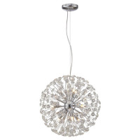 LUSSOLE ALASKA Люстры подвесные, цвет основания - хром, плафон - хрусталь (цвет - прозрачный), 9x40W G9, LSP-8462