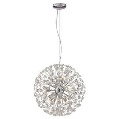 LUSSOLE ALASKA Люстры подвесные, цвет основания - хром, плафон - хрусталь (цвет - прозрачный), 9x40W G9, LSP-8462