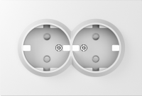 Donel A07 матовый белый накладка для розетки 2-й с заземлением, со шторками 16A 250 В~,серия DB, DE22233