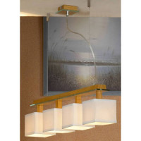 LUSSOLE MONTONE Линейно-Подвесной светильник, цвет основания - хром, плафон - ткань (цвет - белый), 4x40W E14, LSF-2503-04