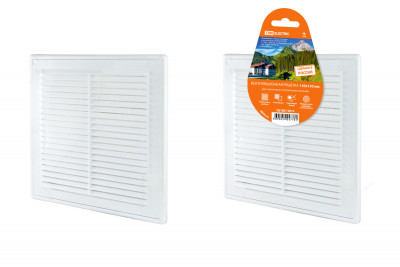 Решетка разъемная с москитной сеткой, бел. 150х150 TDM Electric, SQ1807-0074