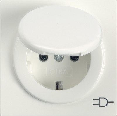 045440 Gira Розетка с з/к и крышкой