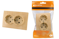 Розетка двойная 2П+З 16А 250В "ЭКО" (сосна) "Таймыр" TDM Electric, SQ1814-0214 Розетка двойная 2П+З 16А 250В "ЭКО" (сосна) "Таймыр" TDM Electric, SQ1814-0214