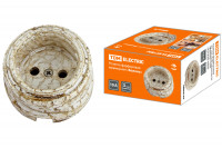 Розетка фарфоровая 2П 10А 250В мраморная «Болонь» TDM Electric, SQ1820-0006