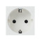 Розетка 45х45 с заземлением, с защ, шторками, 90 градусов, белая EKF