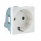 Розетка 45х45 с заземлением, с защ, шторками, 90 градусов, белая EKF