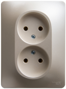 РОЗЕТКА двойная без заземления, 16А, 250В, в сборе, ПЕРЛАМУТР РОЗЕТКА двойная без заземления, 16А, 250В, в сборе, ПЕРЛАМУТР