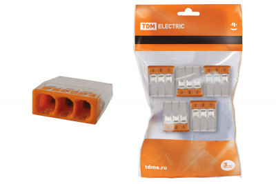 Строительно-монтажная клемма КБМ-2273-233 (2,5мм2) с пастой (5 шт/упак) TDM Electric, SQ0517-0122
