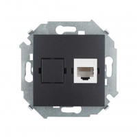 Simon Simon15 Розетка компьютерная RJ45 кат.5е, Systimax, графит, 1591598-038