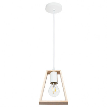 Arte Lamp BRUSSELS, Светильник подвесной, цвет арматуры - белый, цвет плафона/декора - бежевый, 1x60W E27, A8030SP-1WH