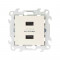 Simon Зарядное устройство розетка 2хUSB, сл кость, 2411096-031