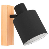 99488 Спот BATALLAS, 1x10W, E27, L100, H170, A205, сталь/текстиль/дерево, черный/белый