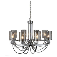 Arte Lamp OMBRA, Люстра, цвет арматуры - ХРОМ, цвет плафона/декора - ДЫМЧАТЫЙ, 8х40W E14, A2995LM-8CC