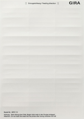 2876112 Gira Листы для надписей 11,7x66,3 мм