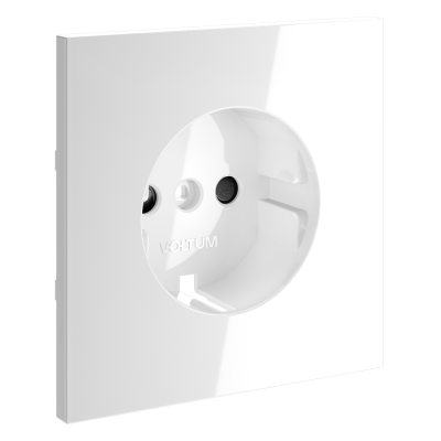 Накладка для розетки с заземлением и защитными шторками, S70 (белый глянцевый), VLS000701