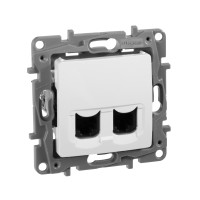 Legrand Розетка компьютерная двойная RJ45 категория 5e UTP - Legrand Etika - белый, 672255